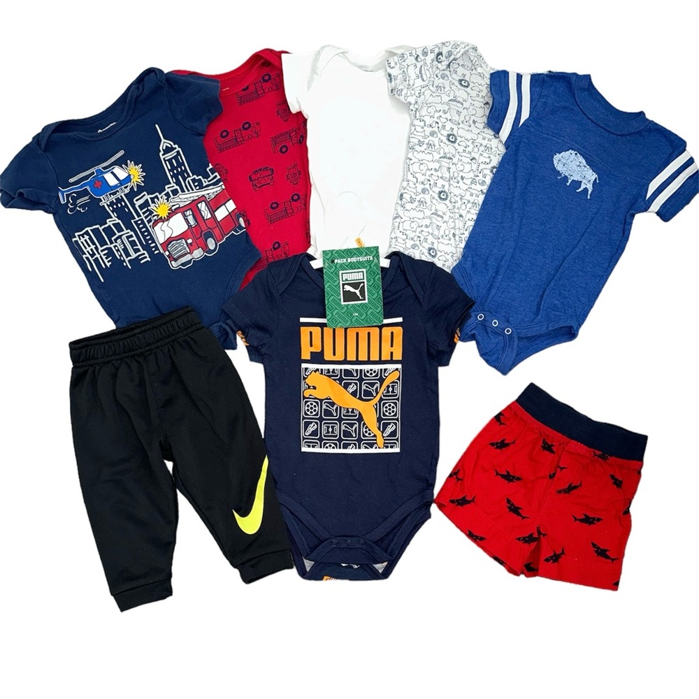 Baby Boys Onesie, Pants & Shorts Bundle Size 12 Months
